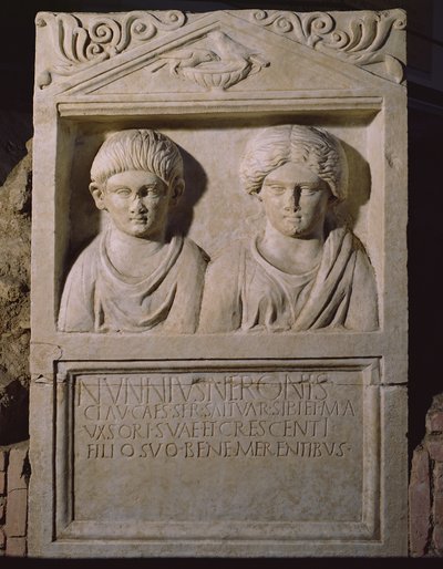 Stele Made as a Small Aedicule Autoparco VI, The Necropolis of the 